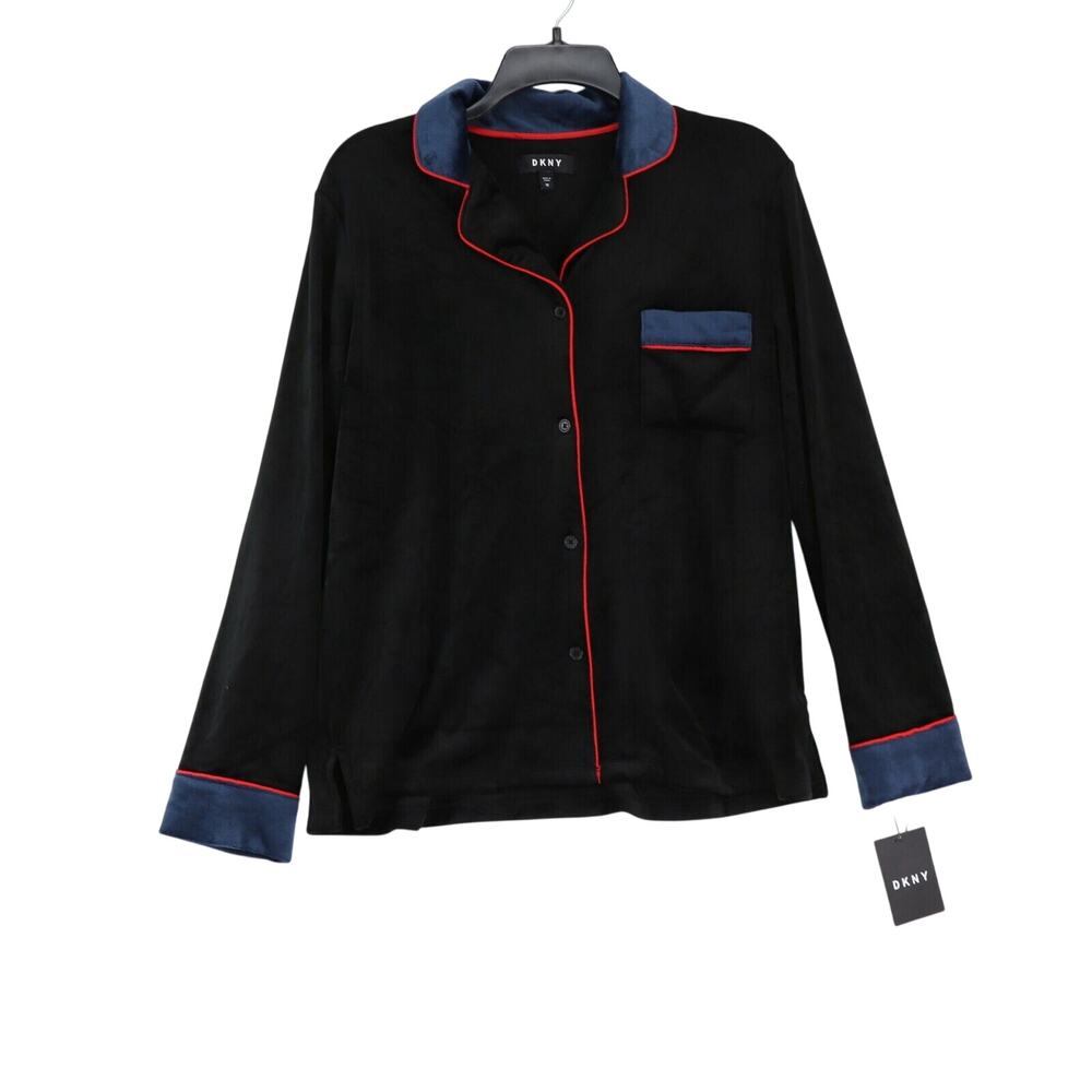 DKNY Notch-Collar Womens Pajama Long Sleeve Top‎ Size Medium